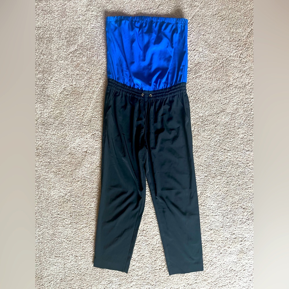 EXPRESS Silk Strapless Jogger (Blue/Black)